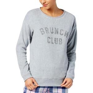 Jenni By Jennifer Moore Womens Sleepwear Graphic Print Fleece Pajama Top Size S